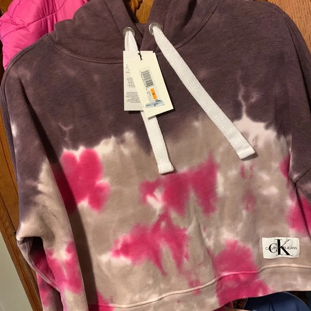 Calvin Klein Tie Dye Sz Small Hoodie - Picture 2 of 4